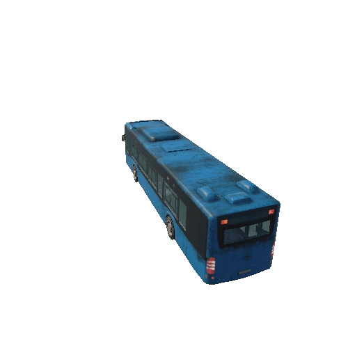 Lowpoly city bus_dirt blue